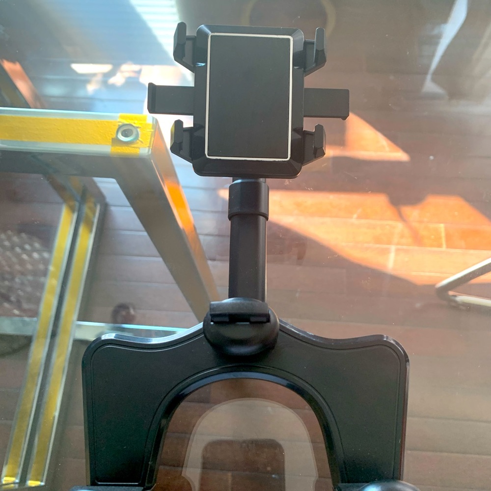 Car rearview swivel cell phone holder